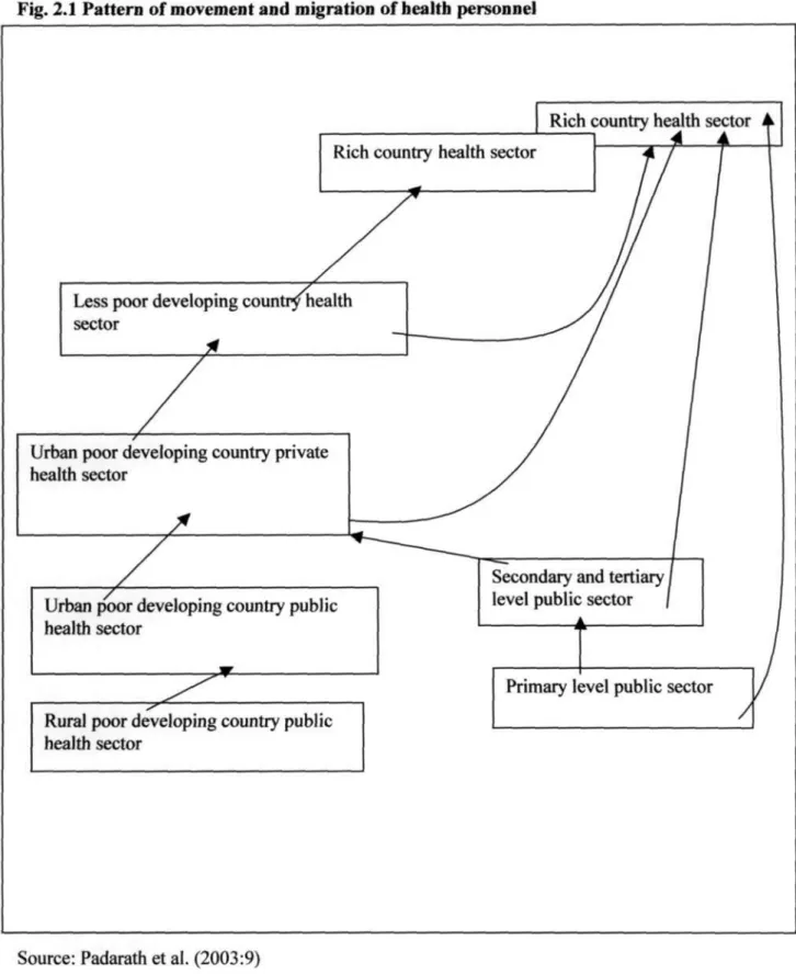 Fig. 2.1 Pattern of movement and migration of health personnel 