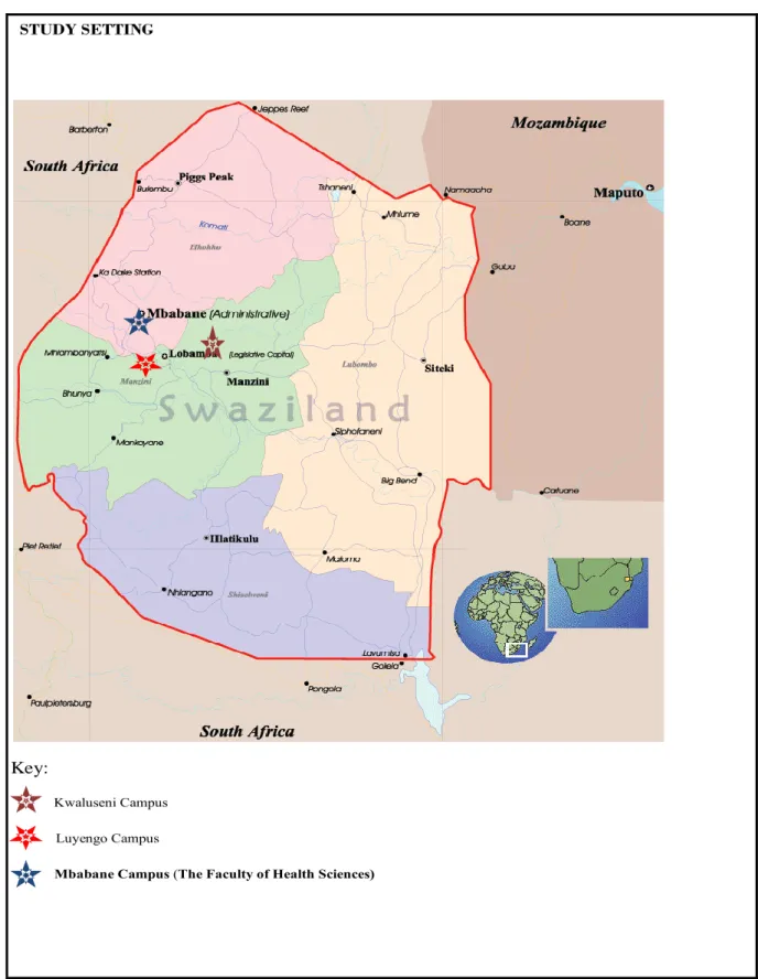 Figure 3.1: The map of Swaziland 
