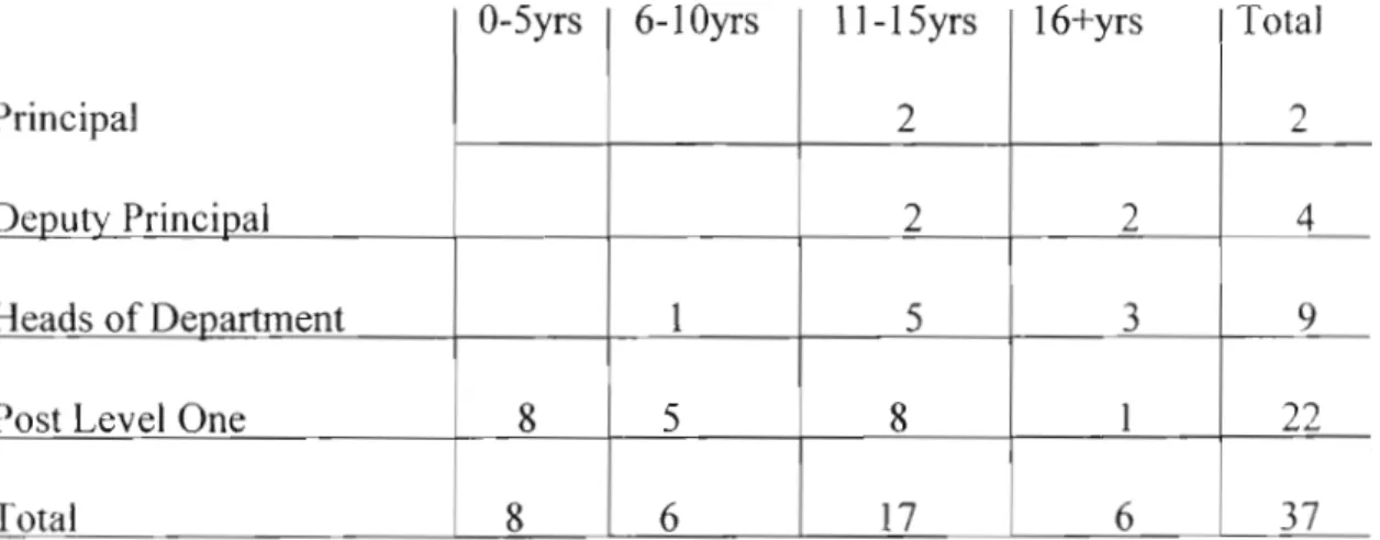 Table 3: Participant Teaching Experience.