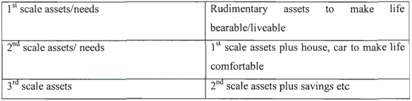Table 12:Scales of assets