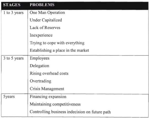 Table 3: Showing the Effect ofAge of the business and the problems expected.