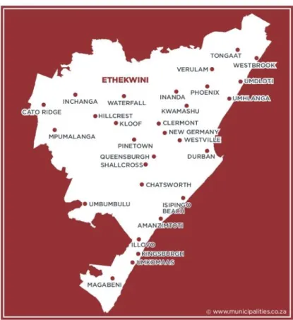 Figure  1.2:  EThekwini  Municipality  (Durban  Metropolitan  Area)  Image Source: (The Local Government Handbook, n.d) 