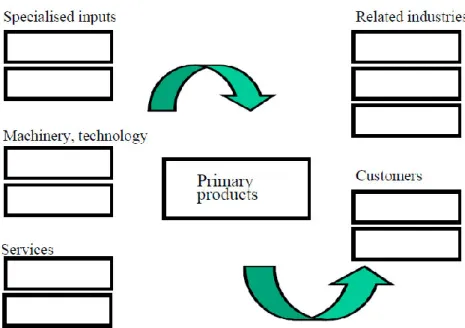 Figure 4-1 Cluster chart: actors in an industrial cluster  (Malmberg & Power, 2005) 