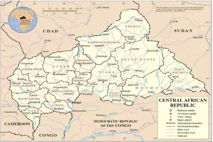 Figure 4.1: Map of Central African Republic 