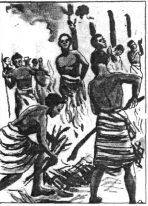 Figure 12: illustration of  the burning of the four  martyrs at Faravohitra. 