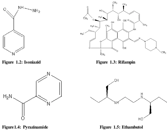 Figure  1.2: Isoniazid                                                  Figure  1.3: Rifampin 