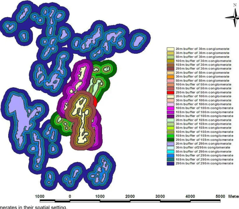 Figure 3.3  Wetland conglomerates in their spatial setting. 
