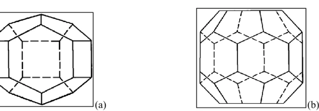 Figure   2-5. (a) Medium cavity (4 3 5 6 6 3 ) and (b) large cavity (5 12 6 8 ) for structure H (Sloan and  Koh, 2008)