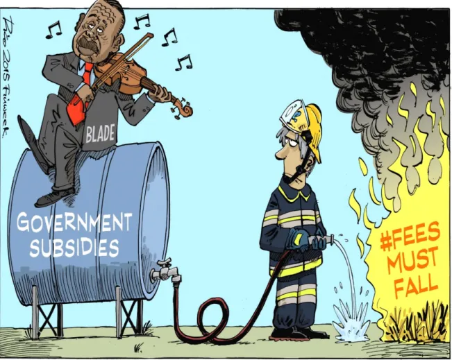 Figure 2.2: Cartoonist Rico Schechter on #Fees Must Fall 