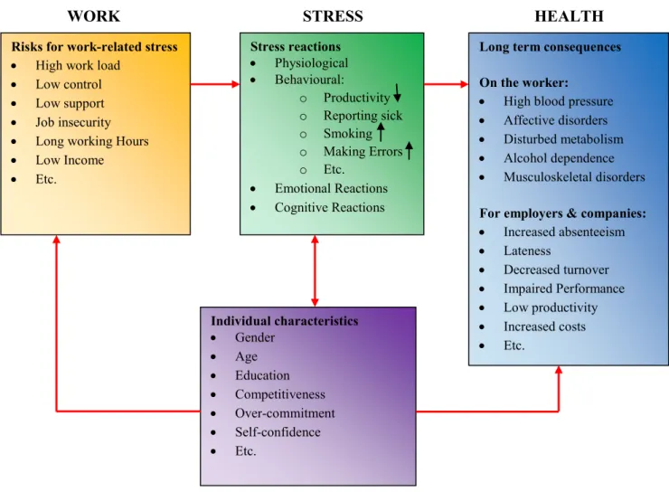Figure 2.1, below illustrates the causes of stress in the workplace.  