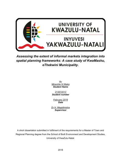 Assessing the extent of informal markets integration into spatial ...