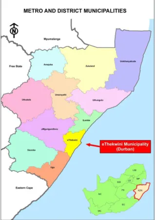 Figure 1.4: Location of eThekwini Municipality  Source: eThekwini Municipality (2017b)