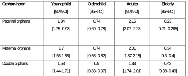 Table 9:Average household composition for households with an African orphan. 
