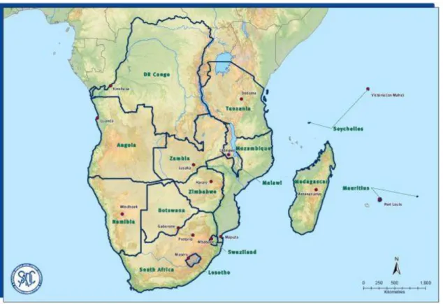 Figure 3.1: SADC Member states  (Source: SADC.org) 