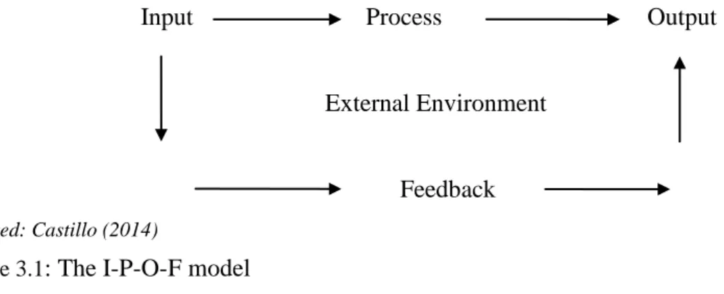 Figure 3.1 : The I-P-O-F model  
