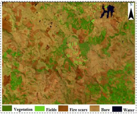 Figure 2.2: Landsat 8 OLI image in pseudo-natural colour composite based on bands 7, 5 and 3