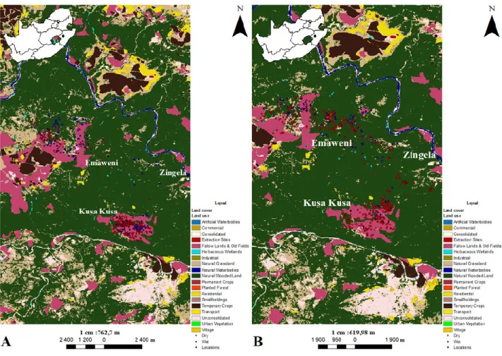 Figure 3.3: Giraffe habitat selection by land use during the different seasons in the present study