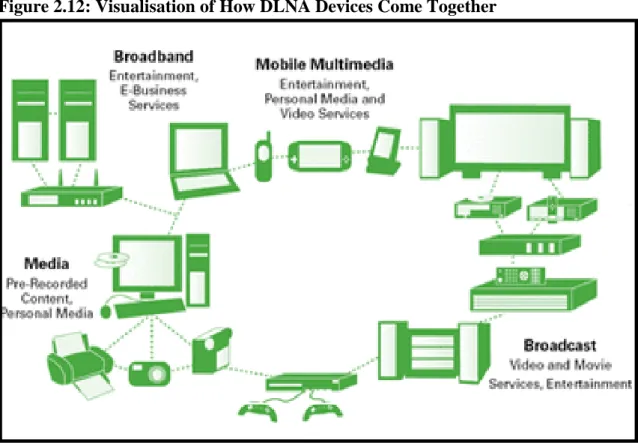 Figure 2.12: Visualisation of How DLNA Devices Come Together 