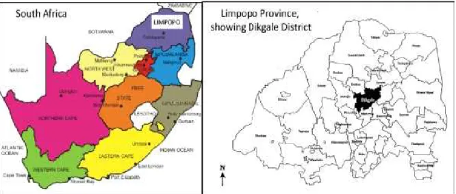 Figure 1: Map of South Africa and Limpopo Province Showing the Location of Dikgale (Source: