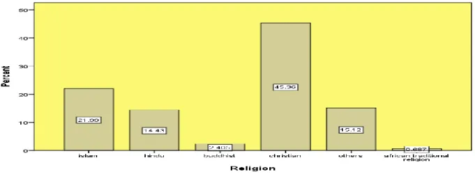Figure 5.2: Graphical Representation of Respondents’ Religion belief 