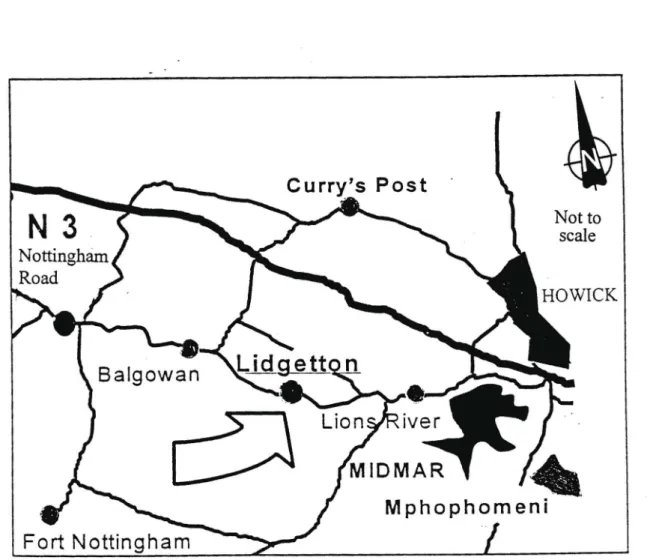 Figure 1. Location of Lidgetton West
