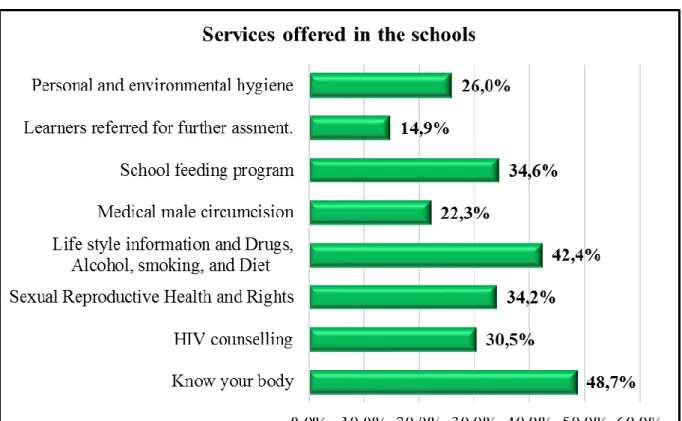 Figure 4.7 Services offered in the school