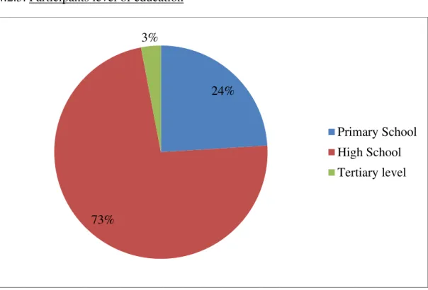 Figure 15: Pie chart illustrating participants’ highest level of education P