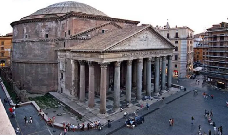 Figure 2-9 The Pantheon in Rome made using natural pozzolans (Rome on Segway, 2013) 