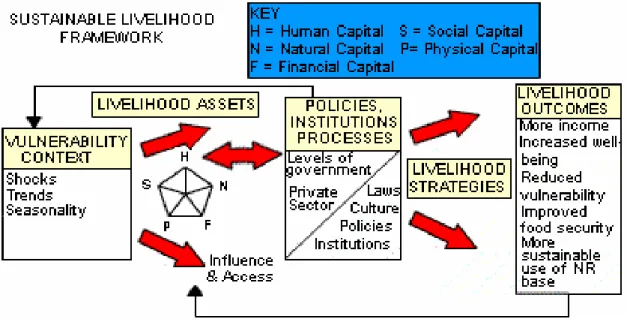 Figure 2.1: Sustainable Livelihoods Framework (DFID 1999, pp 1) 