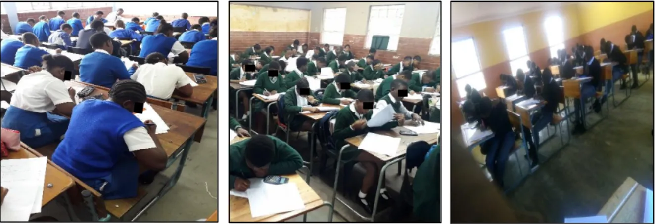 Figure 4.5: Learners of three participating schools writing a task 