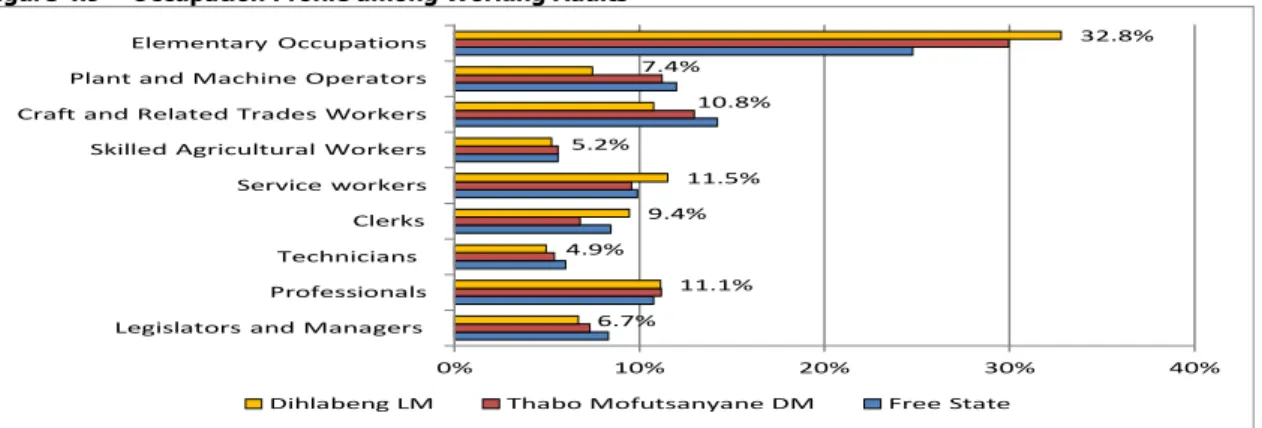 Figure 4.9 – Occupation Profile among Working Adults 