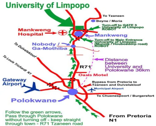 Figure 3.2 The map of the University of Limpopo 