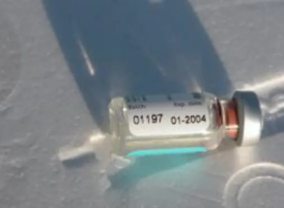 Figure 25 Old type OBP Tuberculin showing batch number and expiry date 