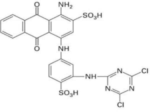 Figure 2-1: Chemical structure of C.I. Reactive Blue 4 (Christie, 2007)   