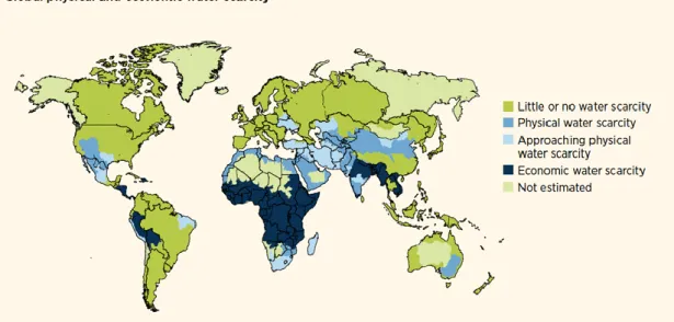 Figure 5: Global physical and economic water scarcity   (Source:  UNESCO, 2012:125) 