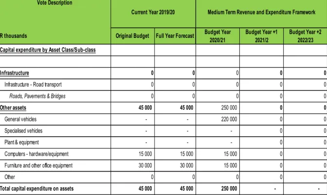 Table D3 Capital Budget by vote and funding 