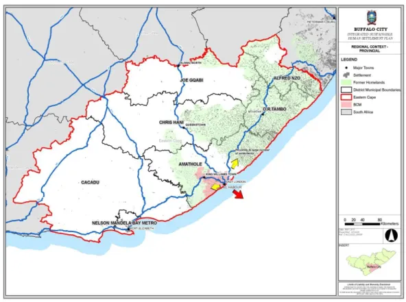 Figure B2 : BCMM location in the province and region 