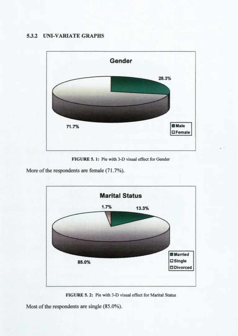 FIGURE 5.1: Pie with 3-D visual effect for Gender