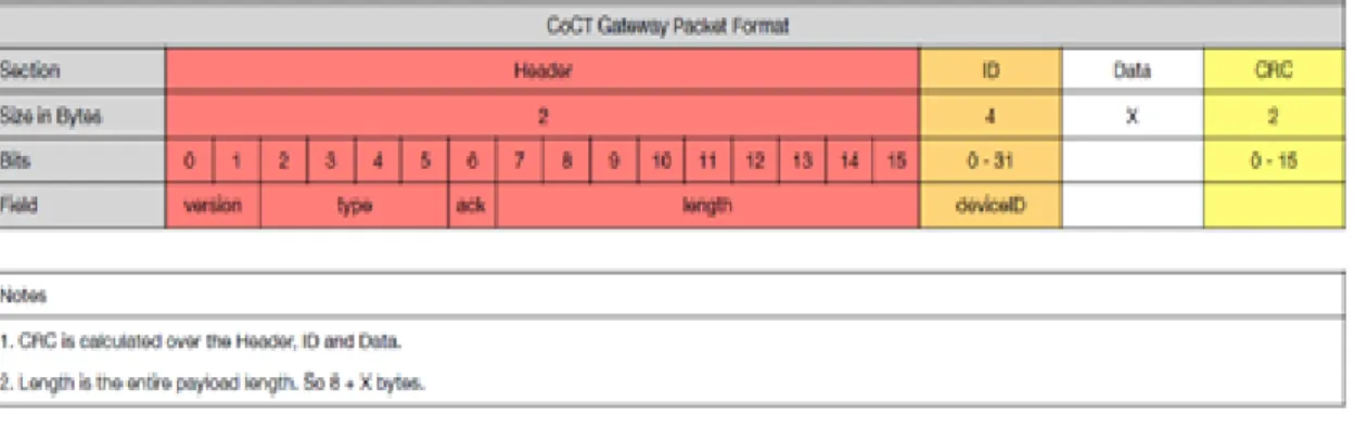 Figure 3.13:  Standard COCT packet format  