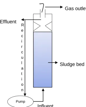 Figure 2.4: Expanded granular sludge bed (adapted from Song, 2018) 