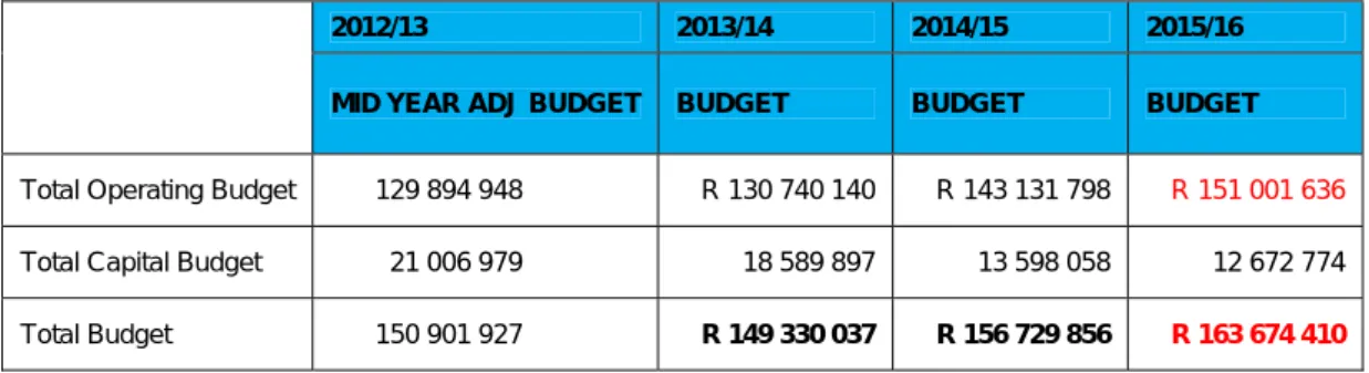 Table 1: Consolidated overview of 2013/14 MTREF 